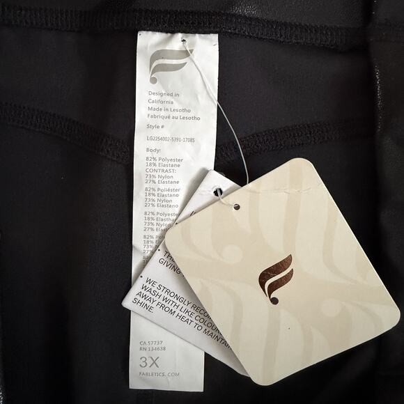 NWT Fabletics Oasis PureLuxe High Waisted Black Fog Foil Leggings - Picture 6 of 6